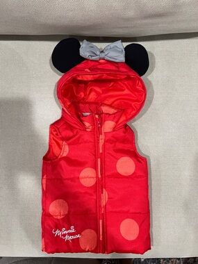 Red Hooded Puffer Vest for Kids